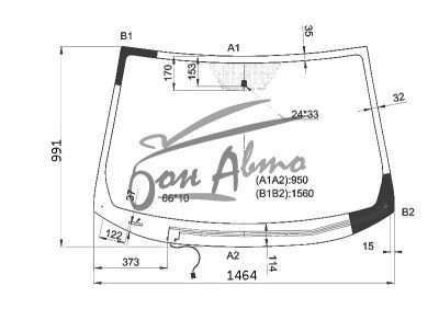 Стекло лобовое HYUNDAI TUCSON 2009-2015 (LM) обогрев щеток 
Бренд: BSG с серой полосой