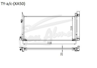 Радиатор кондиционера TOYOTA CAMRY 2017- (ASV70)(гибрид) 
Бренд: TONGSHI AL20