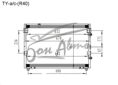 Радиатор кондиционера TOYOTA TOWN ACE 1996-2008 (CR40) 
Бренд: TONGSHI AL16