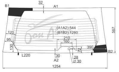 Стекло заднее с обогревом NISSAN X-TRAIL 2007-2014 (T31) 1 отверстие 
Бренд: BSG