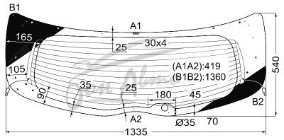 Стекло заднее с обогревом TOYOTA MARK X ZIO 2007-2013 (ANA10) 1 отверстие 
Бренд: ZDG