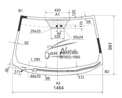 Стекло лобовое HYUNDAI TUCSON 2009-2015 (LM-LHD) обогрев щеток, место под датчик дождя, 
Бренд: КДМ