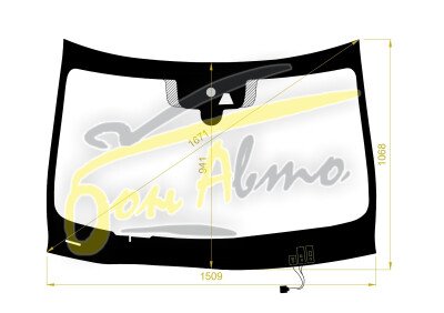 Стекло лобовое INFINITI QX50 2017- (J55-LHD) обогрев щеток, место под 1 камеру, место под датчик дождя, молдинг, проекция, 
Бренд: BENSON с синей полосой