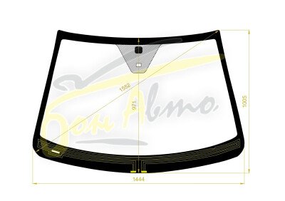 Стекло лобовое DAEWOO WINDSTORM 2006-2010 (KLAC-LHD) обогрев щеток, место под датчик дождя, 
Бренд: КМК с синей полосой