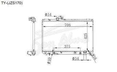 Радиатор TOYOTA CROWN 1999-2003 (JZS170) (1G,1-2JZ) 
Бренд: TONGSHI PL16AT