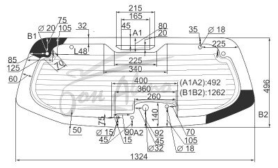 Стекло заднее с обогревом NISSAN PATHFINDER 2004-2012 (R51) 8 отверстий 
Бренд: BSG Тонированное