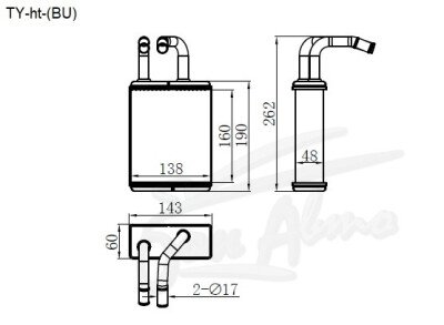 Радиатор отопителя TOYOTA TOYOACE 1984-2000 (BU) 
Бренд: TONGSHI AL48