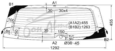 Стекло заднее с обогревом TOYOTA VANGUARD 2007-2013 (ACA30) 1 отверстие 
Бренд: FYG