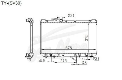 Радиатор TOYOTA VISTA 1990-1994 (SV30-35) (3S,4S) 
Бренд: TONGSHI PL16AT