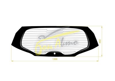 Стекло заднее с обогревом HONDA JAZZ 2019- (GR-5d) 1 отверстие молдинг, 
Бренд: BENSON Тонированное