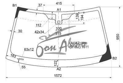 Стекло лобовое LAND ROVER FREELANDER 2006-2014 (L359) место под датчик, фурнитура, 
Бренд: BENSON с синей полосой