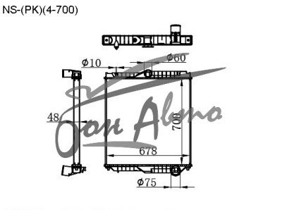 Радиатор NISSAN DIESEL 1998- (CW55.CG55.CW53)(PK520(4-700) (RH8.RG8) 
Бренд: TONGSHI PL48MT