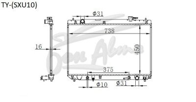Радиатор TOYOTA HARRIER 1996-2003 (SXU10) (5S) 
Бренд: TONGSHI PL16AT