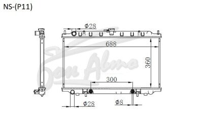 Радиатор NISSAN PRIMERA 1995-2001 (P11) (QG18) 
Бренд: TONGSHI PL16AT