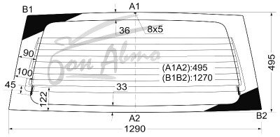 Стекло заднее с обогревом TOYOTA LAND CRUISER PRADO 1996-2002 (J90) 
Бренд: BSG