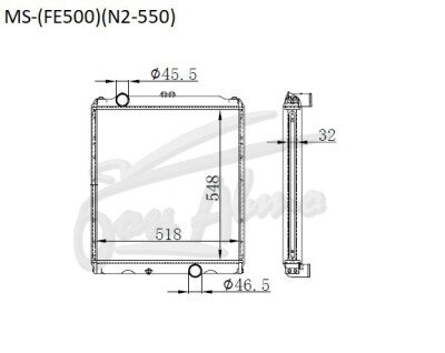 Радиатор MITSUBISHI CANTER 1993-2002 (FE500,FE600)(N2-550) (4M,4D) 
Бренд: TONGSHI PL32MT