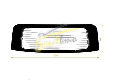 Стекло заднее с обогревом DAIHATSU ROCKY 2019- (A200) молдинг, 
Бренд: BENSON Тонированное