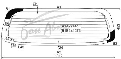 Стекло заднее с обогревом TOYOTA PROBOX 2002- (NCP50) 
Бренд: КМК