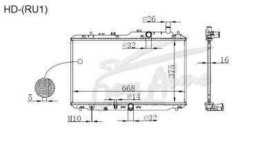 Радиатор HONDA VEZEL 2013- (RU1-2)(охл-е вар-ра) (L15B) 
Бренд: TONGSHI PL16MT