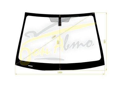 Стекло лобовое KIA RIO 2005-2011 (JB) 
Бренд: YHG с синей полосой