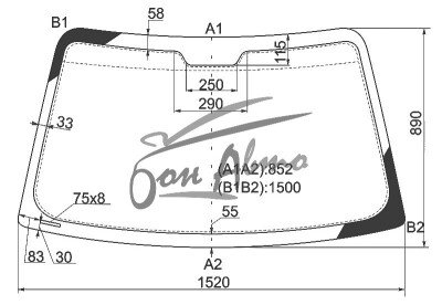 Стекло лобовое LAND ROVER FREELANDER 1997-2006 (L314) 
Бренд: BSG с зеленой полосой