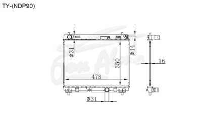 Радиатор TOYOTA YARIS 2005-2010 (NDP90) (1ND) 
Бренд: TONGSHI PL16AT