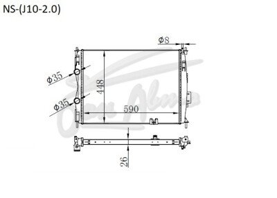 Радиатор NISSAN DUALIS 2006-2014 (J10) (MR20) 
Бренд: TONGSHI PL26MT