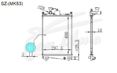 Радиатор SUZUKI LAPIN 2015- (HE33S) (R06A) 
Бренд: TONGSHI PL16MT