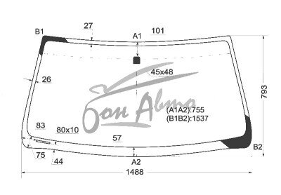 Стекло лобовое LEXUS GX 2002-2009 (GRJ120) фурнитура, 
Бренд: FYG с зеленой полосой