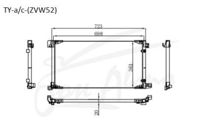 Радиатор кондиционера TOYOTA PRIUS PHV 2015-2022 (ZVW52) 
Бренд: TONGSHI AL20