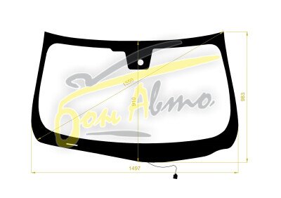 Стекло лобовое NISSAN FUGA 2009- (Y51-LHD) обогрев щеток, место под 1 камеру, место под датчик дождя, 
Бренд: BENSON с синей полосой