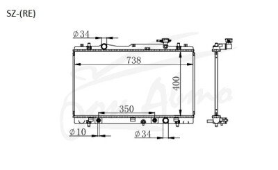 Радиатор SUZUKI KIZASHI 2009-2015 (RE91S) (J24B) 
Бренд: TONGSHI PL26AT
