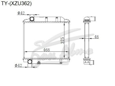 Радиатор TOYOTA TOYOACE 2000- (XZU362)(375) (S05D) 
Бренд: TONGSHI PL48MT