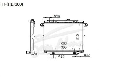 Радиатор TOYOTA LAND CRUISER 1997-2007 (HDJ100) (1HD) 
Бренд: TONGSHI PL48AT