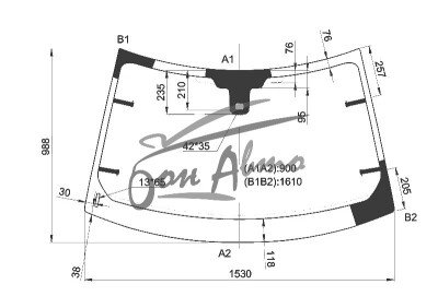 Стекло лобовое LAND ROVER RANGE ROVER EVOQUE 2011-2018 (L538) полный обогрев, место под датчик дождя, молдинг, акустическое, 
Бренд: BENSON с зеленой полосой
