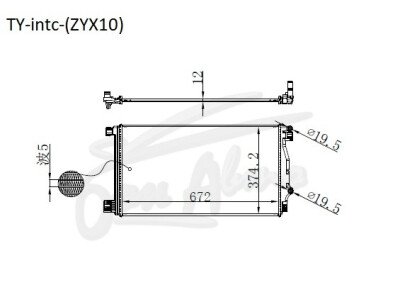 Радиатор интеркулер TOYOTA C-HR 2016-2023 (NGX10) (8NR-FTS) 
Бренд: TONGSHI PL12