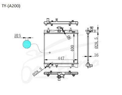 Радиатор TOYOTA RAIZE 2019- (A200) (1KRVET) 
Бренд: TONGSHI PL16