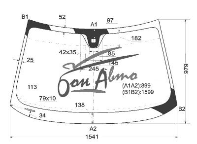 Стекло лобовое VOLVO XC70 2007-2016 (BZ#) место под датчик дождя, 
Бренд: BENSON