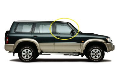 Стекло боковое NISSAN SAFARI 1997-2007 (Y61) 5d FD/RH 
Бренд: BSG Тонированное