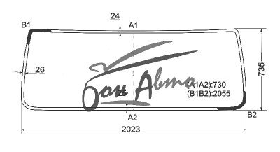 Стекло лобовое VOLVO VN-SERIES 1996- (VN-2026*737*) 
Бренд: КДМ с серой полосой