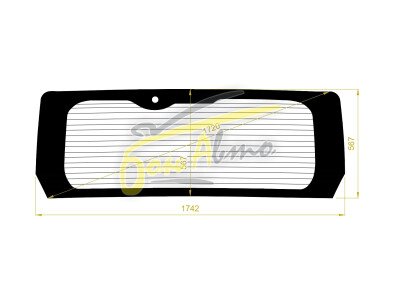 Стекло заднее с обогревом TOYOTA HIACE 2019- (H300-std-1742*567) 1 отверстие молдинг, 
Бренд: BENSON