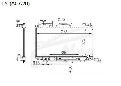 Радиатор TOYOTA RAV 4 2000-2005 (ACA20) (1-2AZ) 
Бренд: TONGSHI PL16AT