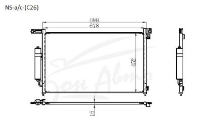 Радиатор кондиционера NISSAN SERENA 2010-2016 (C26) 
Бренд: TONGSHI AL16