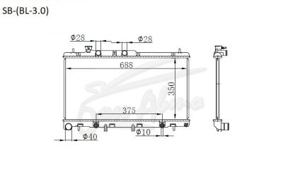 Радиатор SUBARU LEGACY 2009-2014 (BM,BR) (EZ30) 
Бренд: TONGSHI PL16AT