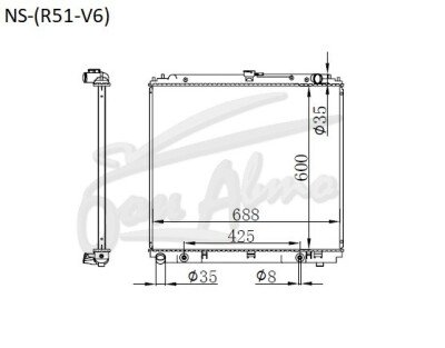 Радиатор NISSAN XTERRA 2005-2015 (N50) (VQ40) 
Бренд: TONGSHI PL26AT