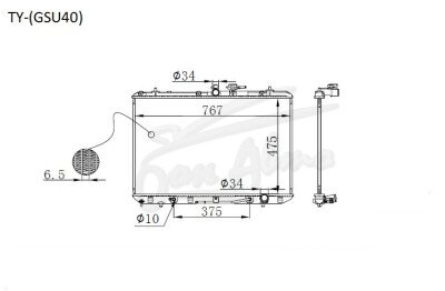 Радиатор TOYOTA HIGHLANDER 2007-2013 (GSU40) (2GR,1AR) 
Бренд: TONGSHI PL16AT