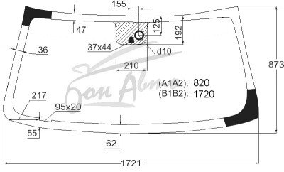 Стекло лобовое GMC YUKON 2007- (GMT900-LHD) место под датчик дождя 
Бренд: BENSON с синей полосой