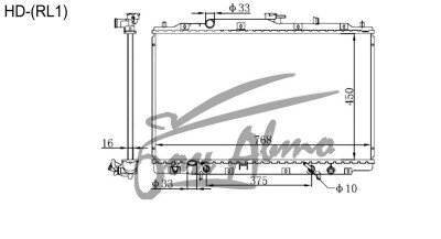 Радиатор HONDA LAGREAT 1999-2004 (RL1) (J35A) 
Бренд: TONGSHI PL16AT