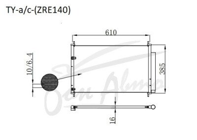 Радиатор кондиционера TOYOTA ALLION 2007- (NZT260) 
Бренд: TONGSHI AL16