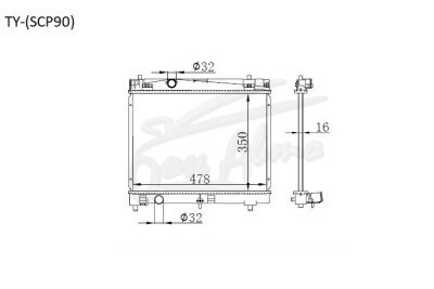 Радиатор TOYOTA VITZ 2005-2010 (SCP90) (1KR,2SZ) 
Бренд: TONGSHI PL16MT
